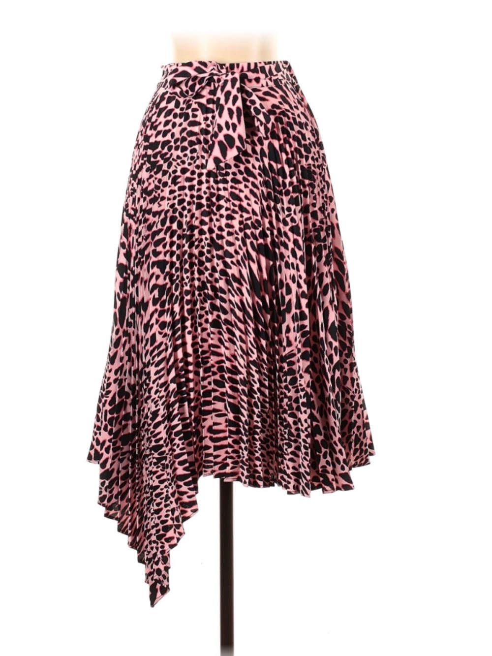 TOPSHOP Pink Leopard Print Asymmetrical Skirt